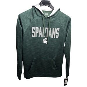 Captivating Michigan State Spartans Mens Large Green Space Dye Hoodie NWT MSU